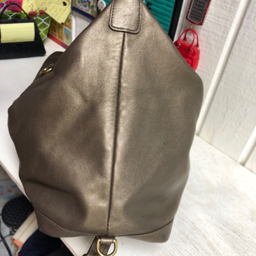 Coach Metallic Bronze Ashley Satchel Handbag Purse Shoulder Strap F15447 - Picture 12 of 16